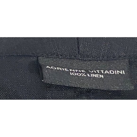 ADRIENNE VITTADINI Black 100% Linen Open Front blazer Jacket Size L neutral - Picture 3 of 8